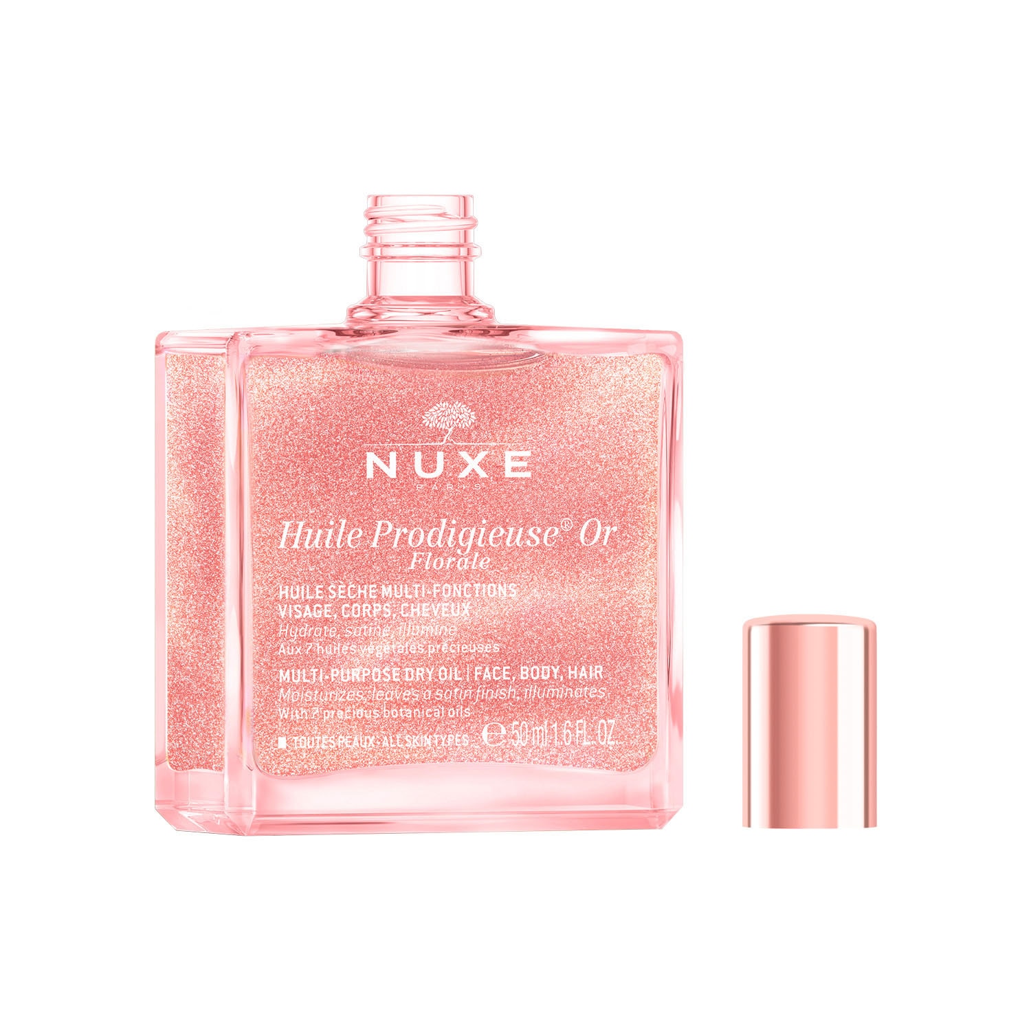 HUILE PRODIGIEUSE OR FLORALE (ACEITE SECO PARA ROSTRO, CUERPO Y CABELLO CON BRILLO)